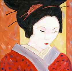 Japonaise 40x40 - Peinture de Joël Biret