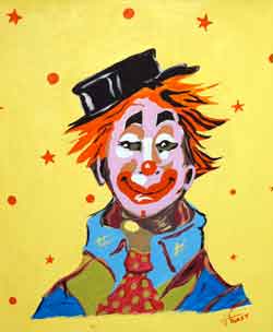 Le clown 46x38 - Peinture de Joël Biret