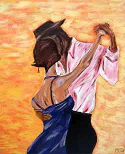 Tango 46x38 - Peinture de Joël Biret